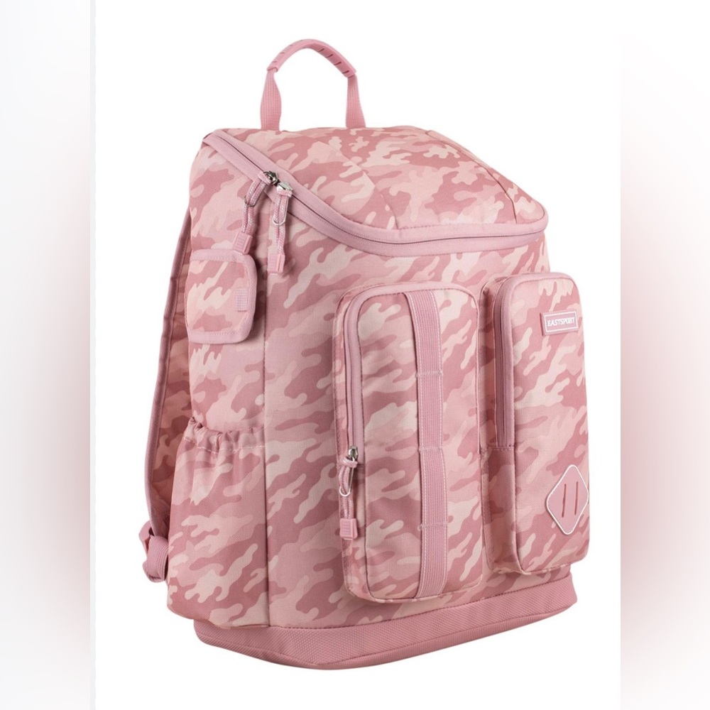 East sports pink camo very roomie backpack. Withpadded straps n strap to hang up